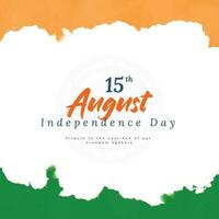 Indien 15:e augusti oberoende dag orange och grön bakgrund social media posta design vektor