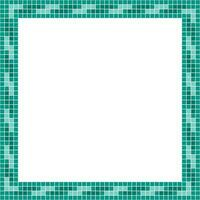 Grün Fliese rahmen, Mosaik Fliese rahmen, Fliese rahmen, nahtlos Muster, Mosaik Rahmen nahtlos Muster, Mosaik Fliesen Textur oder Hintergrund. Badezimmer Mauer Fliesen, Schwimmen Schwimmbad Fliesen mit schön Muster. vektor