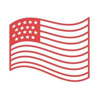USA flagga linje stil vektor