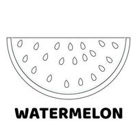 Färbung Buch zum Kinder, Wassermelone vektor