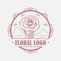 reste sig blomma vektor logotyp design. abstrakt blommig logotyp mall.