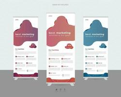 kreativ företag byrå mode, gradering firande, rulla upp baner design eller dra upp baner mall vektor