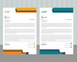 sauberes und professionelles unternehmensgeschäftsbriefkopf-vorlagendesign mit farbvariationspaket vektor