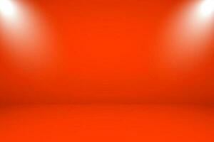 Vektor Illustration von leeren Studio mit Beleuchtung und Orange Hintergrund zum Produkt Anzeige