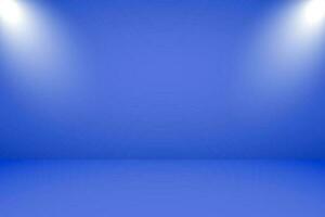 vektor illustration av tömma studio med belysning och blå bakgrund för produkt visa