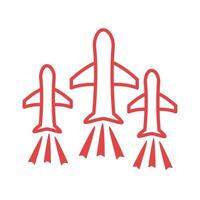 Flugzeuge fliegen Linienstilsymbol vektor