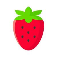 Erdbeere eben bunt Symbol isoliert Vektor Illustration