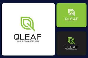 q leaf logotyp designmall vektor