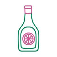 Tequila-Flasche mexikanische Linienstil-Symbol vektor