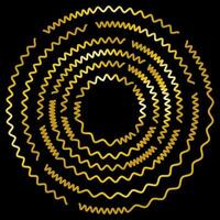 golden Medaillon auf ein schwarz Hintergrund, golden Spiral- vektor
