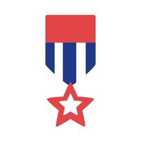 Medaille mit Flaggensilhouette der Vereinigten Staaten von Amerika vektor
