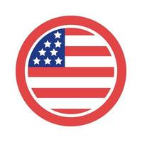 klistermärke med USA: s flaggas silhuettstil vektor