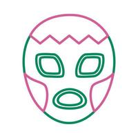 mexikansk mask av fighter linje stil ikon vektor
