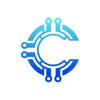 c brev logotyp design för internet företag vektor