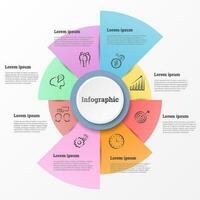 Infografik Das bietet ein detailliert Bericht von das Geschäft, geteilt in 8 Themen. vektor