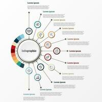 Infografik Das bietet ein detailliert Bericht von das Geschäft, geteilt in 11 Themen. vektor