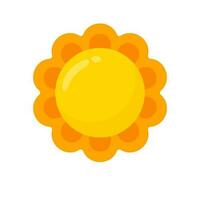 Gelb Sonne Symbol einfach Karikatur Stil Design. das Strahlen von das Sonne im Sommer- vektor