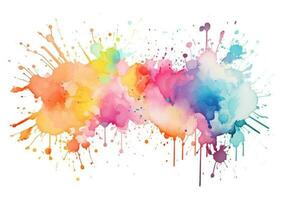 Regenbogen farbig Aquarell Spritzer Design vektor