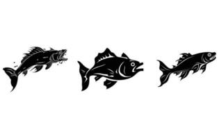 Wels Vektor Illustration, Silhouette von Fisch Wels,