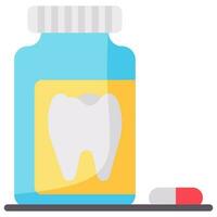Zahn Pille Vektor eben Symbol