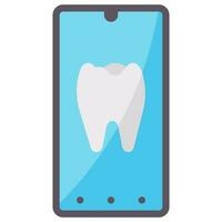 Dental App Vektor eben Symbol