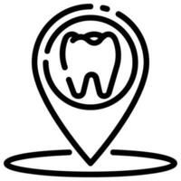 dental adress vektor översikt ikon