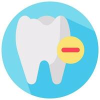 entfernen Zahn Vektor runden eben Symbol