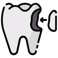 Zahn Füllung Vektor gefüllt Gliederung Symbol