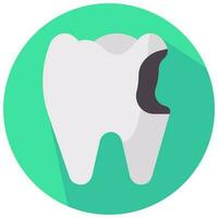 Hohlraum Zahn Vektor runden eben Symbol