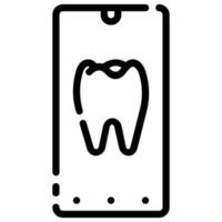 Dental App Vektor Gliederung Symbol