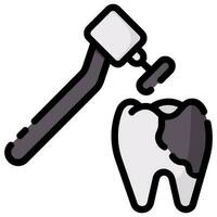 Zähne Reinigung Vektor gefüllt Gliederung Symbol