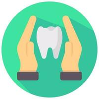 Zahn Pflege Vektor runden eben Symbol