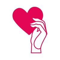 glücklicher Valentinstag Hand, der Herz hebt vektor