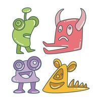 süß und komisch Gekritzel Monster- Charakter Farbe Design Thema vektor