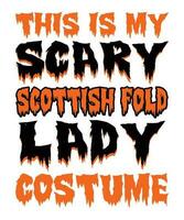 diese ist meine unheimlich schottisch falten Dame Kostüm Halloween T-Shirt drucken Vorlage vektor