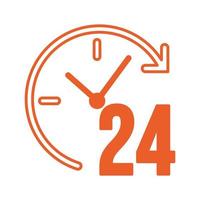 Zeit 24 Stunden Service isoliertes Symbol vektor