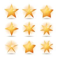 goldene Sterne Icons Set vektor