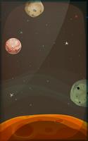 Raum-Hintergrund mit Planeten und Sternen für Mobile vektor