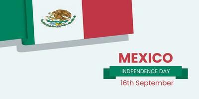 Mexiko Unabhängigkeit Tag Banner oder Post Vorlage mit Flaggen. glücklich Unabhängigkeit Tag Mexiko 16 .. September. vektor
