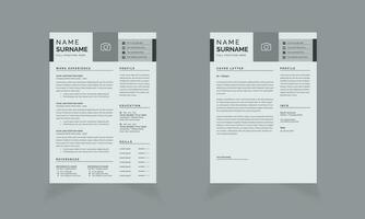 kreativ återuppta och CV design layout och omslag brev mallar vektor