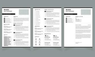 professionell återuppta CV layout med vektor minimalistisk