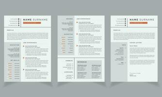 professionell återuppta och omslag brev mallar layout jobb CV design vektor