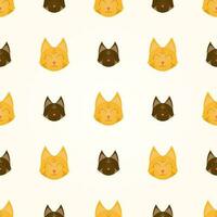 orange katt och brun katt sömlös mönster design i vektor