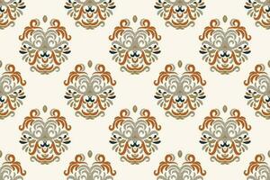 ikat damast- paisley broderi bakgrund. ikat vektor geometrisk etnisk orientalisk mönster traditionell.aztec stil abstrakt vektor illustration.design för textur, tyg, kläder, inslagning, sarong.