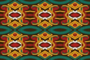ikat blommig paisley broderi bakgrund. ikat rand geometrisk etnisk orientalisk mönster traditionell. ikat aztec stil abstrakt design för skriva ut textur, tyg, saree, sari, matta. vektor