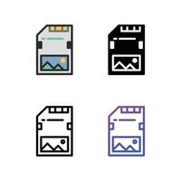 Micro-SD-Karte Icon Pack vektor