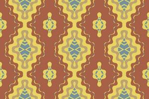 Ikat Damast Paisley Stickerei Hintergrund. Ikat Design geometrisch ethnisch orientalisch Muster traditionell. Ikat aztekisch Stil abstrakt Design zum drucken Textur, Stoff, Saree, Sari, Teppich. vektor