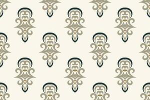 Ikat Blumen- Paisley Stickerei Hintergrund. Ikat Muster geometrisch ethnisch orientalisch Muster traditionell.aztekisch Stil abstrakt Vektor illustration.design zum Textur, Stoff, Kleidung, Verpackung, Sarong.