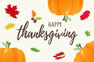 Happy Thanksgiving Day Flat Style Design Poster Vector Illustration mit Truthahn Herbstlaub Sonnenblumenmais und Kürbis Truthahn mit Hut und farbigen Federn feiern Feiertage