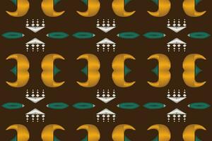 ikat blommig paisley broderi bakgrund. ikat tyg geometrisk etnisk orientalisk mönster traditionell.aztec stil abstrakt vektor illustration.design för textur, tyg, kläder, inslagning, sarong.
